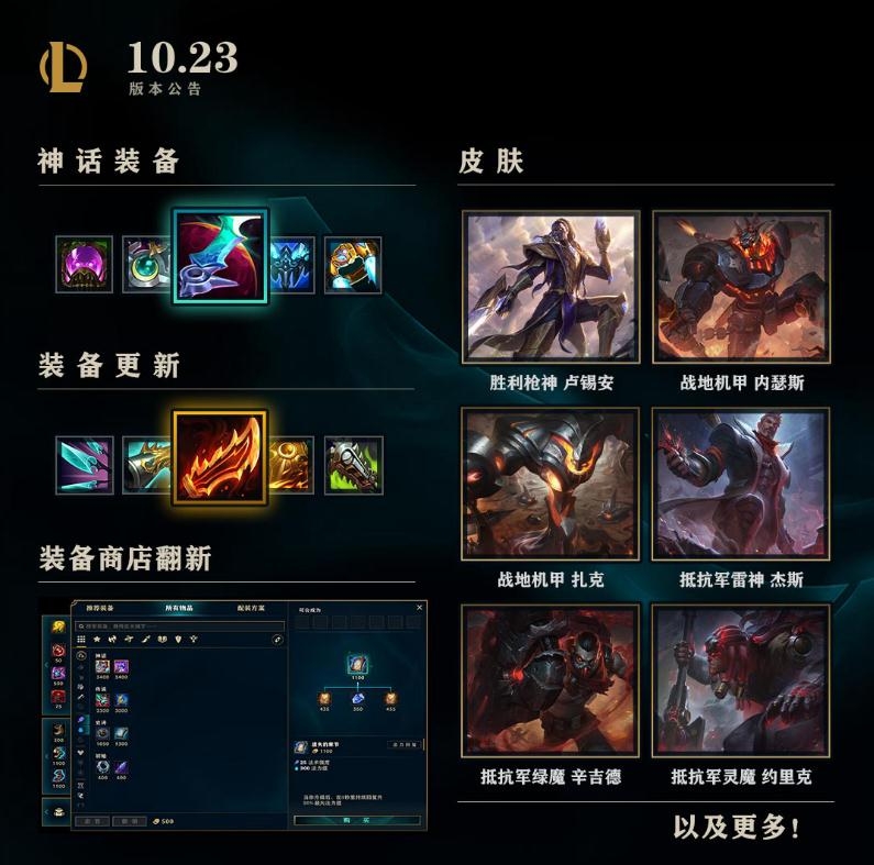 LOL10.23版本英雄改动一览