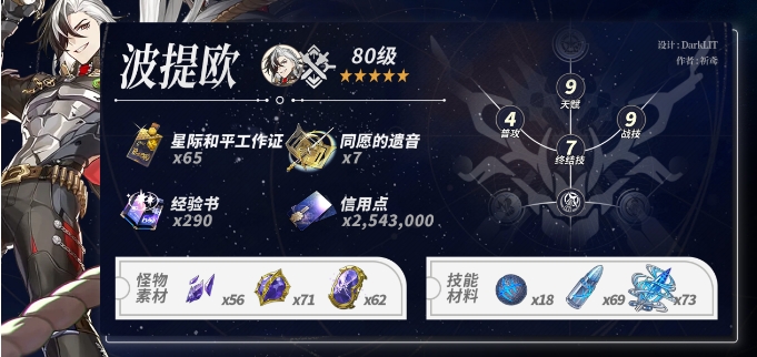崩坏星穹铁道波提欧角色光锥养成材料一览-波提欧培养材料汇总